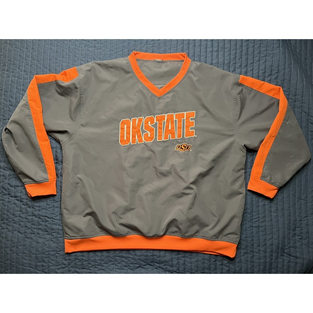OK State Oklahoma State Cowboys Pockets Long Sleeve Pullover Men's Gray & Orange